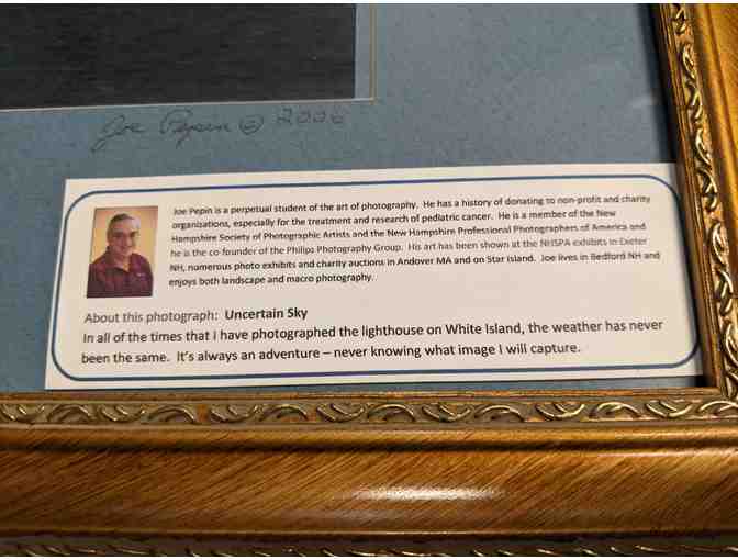 'Uncertain Sky' 19x23' Framed Photograph of White Island by Joe Pepin