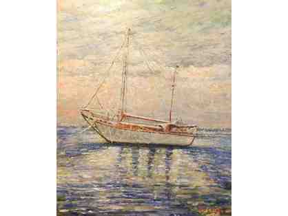"Sailing Boat" Oil on Canvas, Unframed, 16 x 20" by Hope Tian