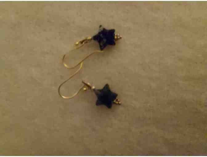 Moss Agate Star Necklace and Matching Earrings