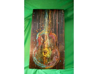 'Guitar on Barn Wood' by Amber Wallace