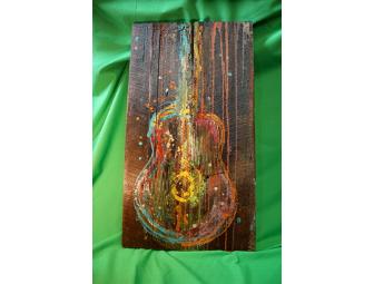 'Guitar on Barn Wood' by Amber Wallace