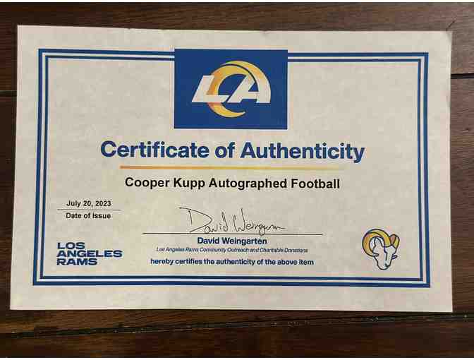 LA Rams COOPER KUPP Autographed Football