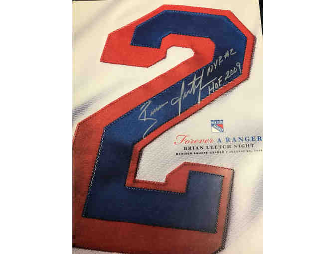 'Brian Leetch Night' Jersey Retirement Program Signed by Brian Leetch