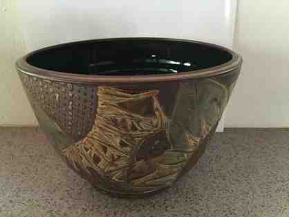 Stoneware bowl with Sunflower motif by Frank Philipps