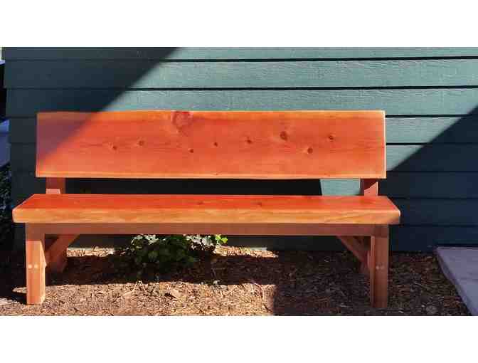 Beautiful Hand-crafted Redwood Bench