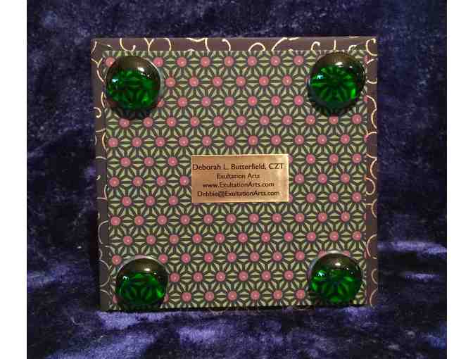 Beautiful Handmade 'Green Cherry' Japanese Paper Box by Deborah Butterfield