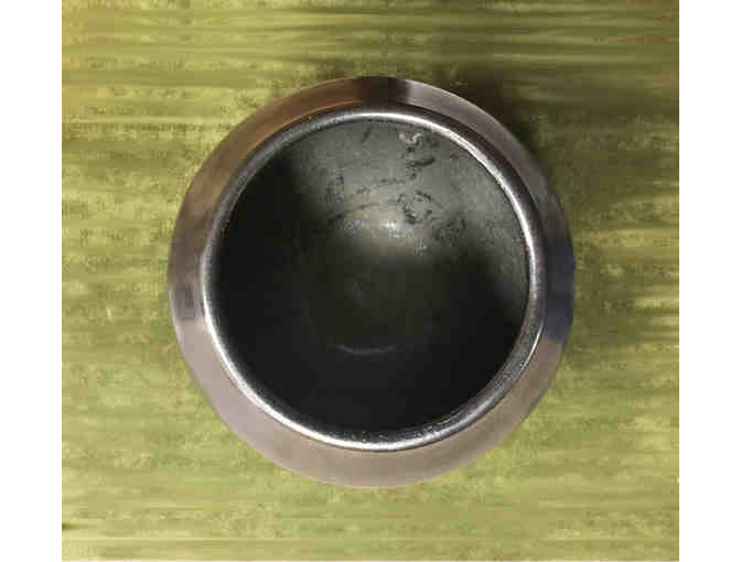 Hand Thrown Black Ceramic Pot by Julie Warner