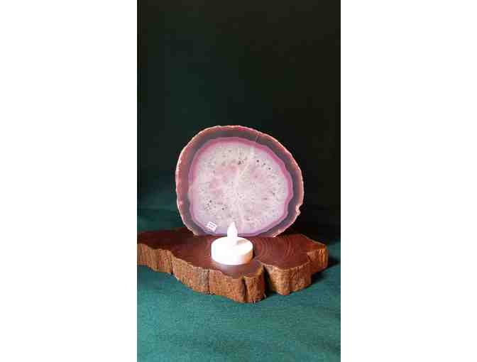 Agate Slice/Redwood Burl Nightlight