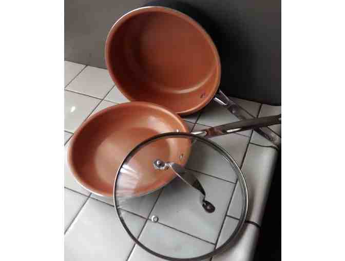 Beautiful Copper Ceramic lined 3 piece pot set
