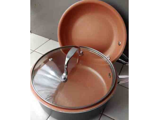 Beautiful Copper Ceramic lined 3 piece pot set - Photo 2