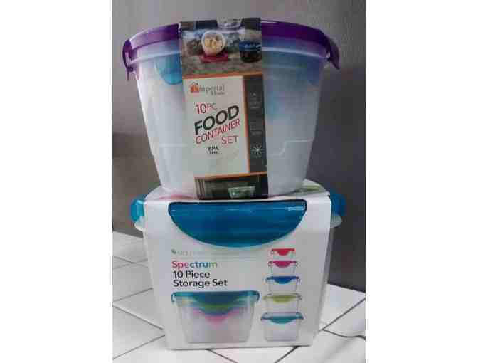 Two 10-piece sets of Food Storage Containers