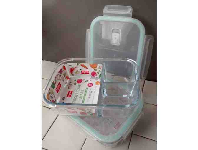 Two premium glass cooking & storage dishes with lids
