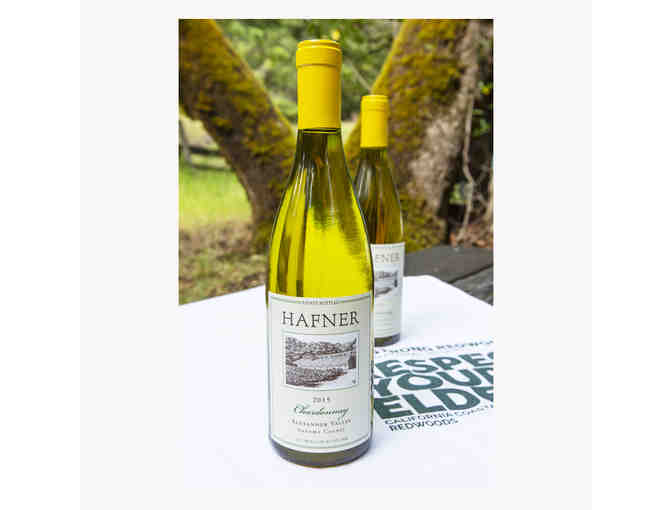 2 bottles 2015 Hafner Chardonnay, Estate Bottled, Alexander Valley - with Tea Towel - Photo 1