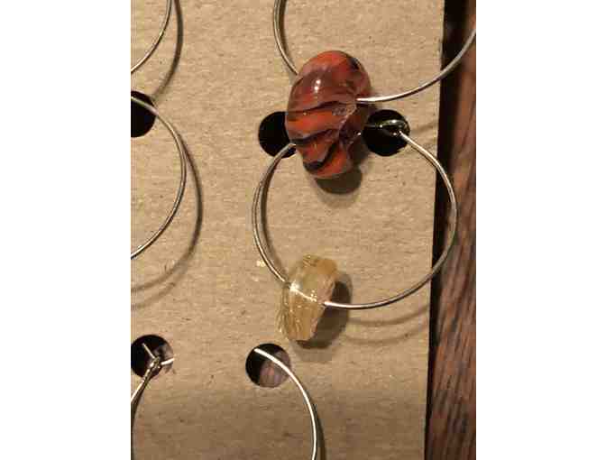 Handmade Wine Glass Charms with Handmade Glass Beads