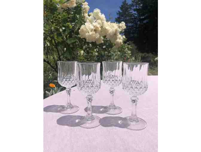 VINTAGE Set of 4 CRISTAL D'ARQUES "LONGCHAMP" Style Crystal Port Glasses 6cl - Photo 1