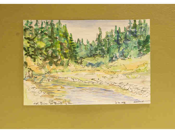 Art: Eel River at Burlington, watercolor, by Sandy Eastoak - Photo 1