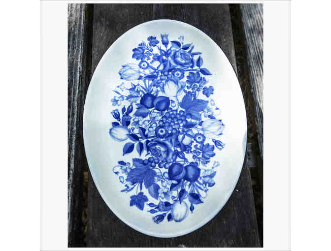 12" Oval Serving Platter Harvest Blue by PORTMEIRION - Photo 1