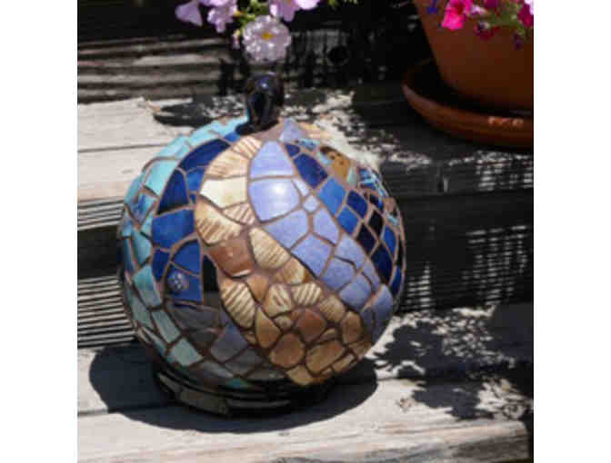 Pond Farmer Mosaic Sculpture made by Kim Collet