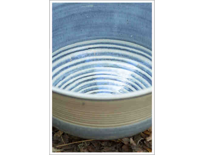 Blue swirl bowl by Peter Deneen