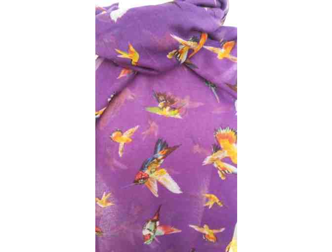 Purple Hummingbird Scarf/Shawl