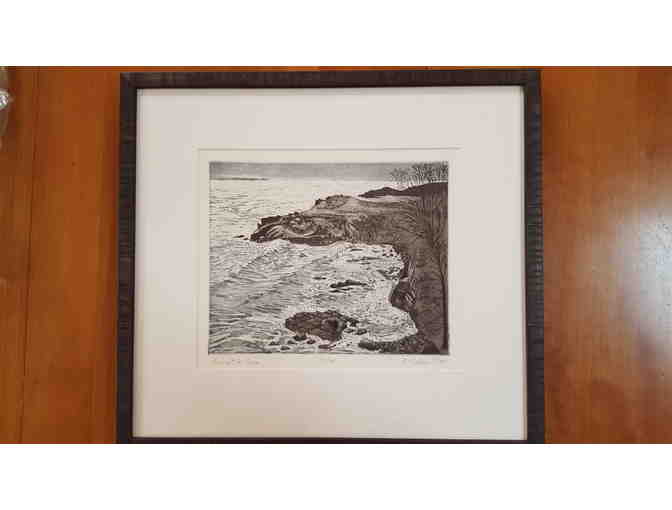 'Gerstle Cove' Limited Edition Aquatint Etching Print by Keith Nelson - Framed, Matted
