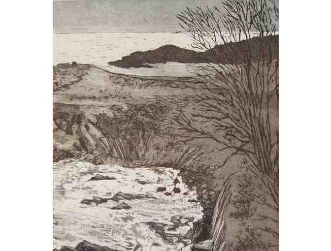 'Gerstle Cove' Limited Edition Aquatint Etching Print by Keith Nelson - Framed, Matted