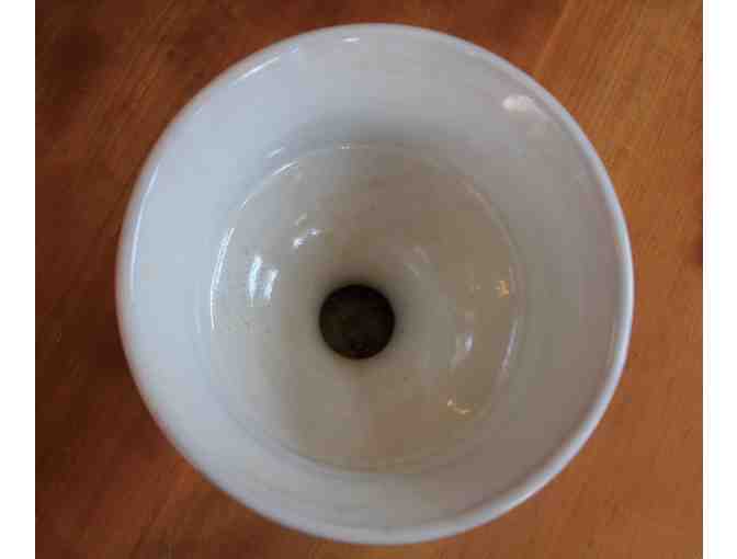 Vintage Frankoma Pottery F52 Pedestal Vase- white