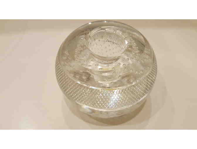 Etched Glass Candleholder