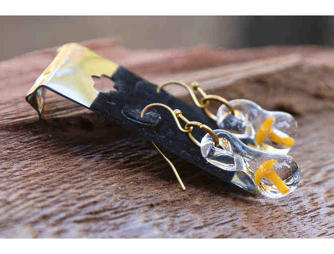 Jewelry - Delicate Mushroom Earrings & Redwood Tree Pendant (set). By Ace Creates