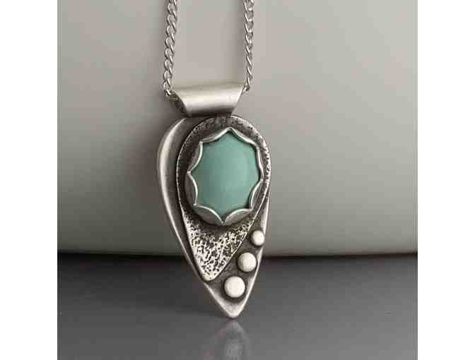 Stunning Silver and Turquoise Pendant - Hand crafted