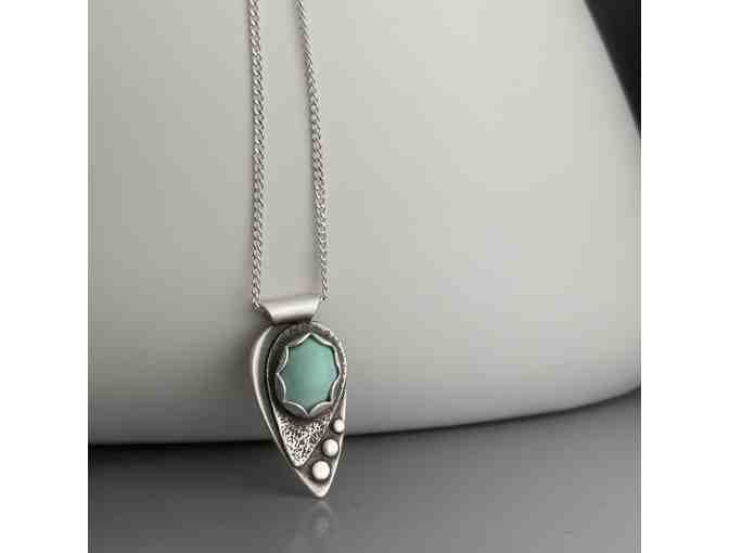 Stunning Silver and Turquoise Pendant - Hand crafted