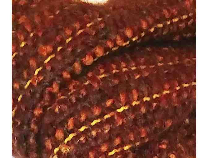 Abundant, Soft hand-loomed 80" scarf in Rust Brown and Burnt Umber - Photo 2