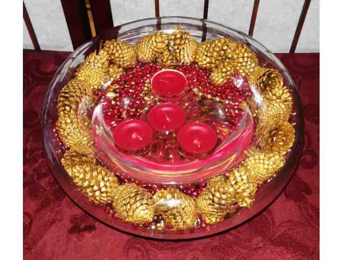 Floating Candle Bowl Holiday Centerpiece