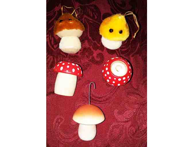 Mushroom Christmas Tree Ornaments and Stocking Stuffers