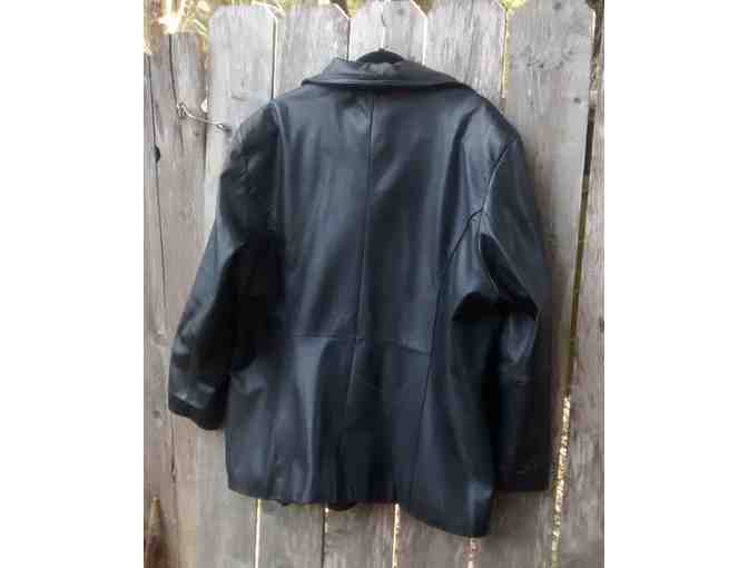 Beautiful Women's Black Leather Jacket - 2XL