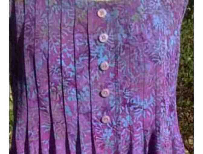Purple Batik Dress - Made in Indonesia Women's 1X