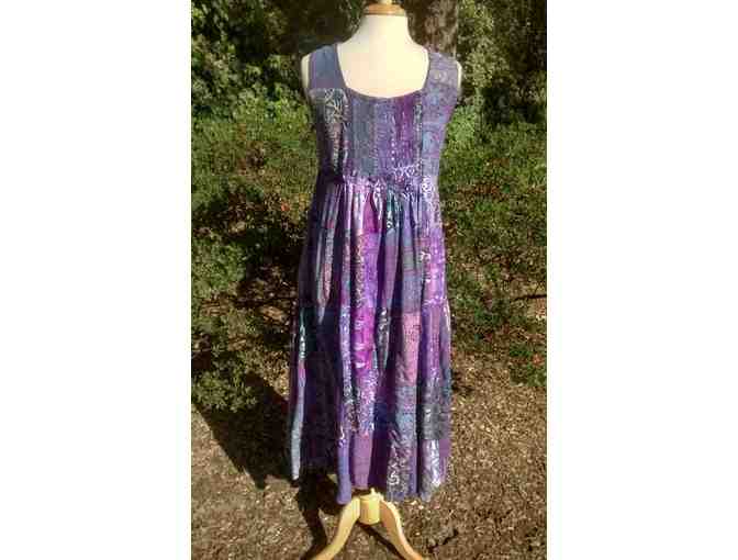 Purple Batik Patchwork Dress Women's - Sz XL