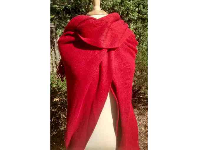 Brilliant Red pancho/shawl