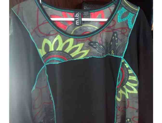 Very cute Black Women's tunic top 'm.i.b' - 1X