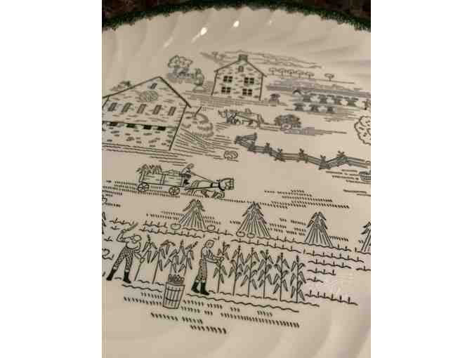 Large Serving Plate Countryside Underglaze