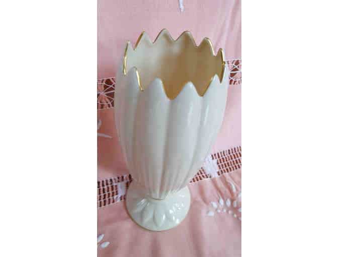 Cream and Gold Lenox Vase