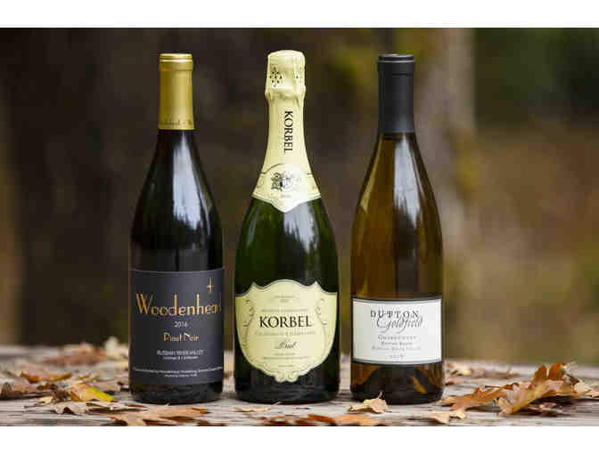 2016 Woodenhead Pinot Noir; Korbel CA Champagne Brut; 2018 Dutton Goldfield Chardonnay - Photo 1
