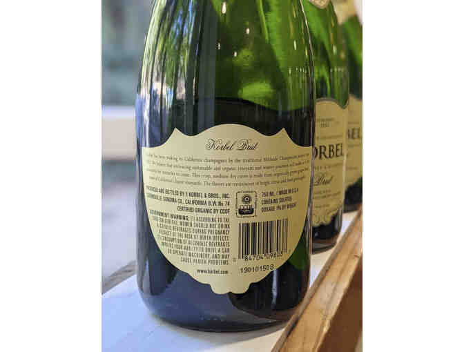 3 Bottles of Korbel Organic Champagne Brut Lot #1- 2016 grapes/bottled 2018