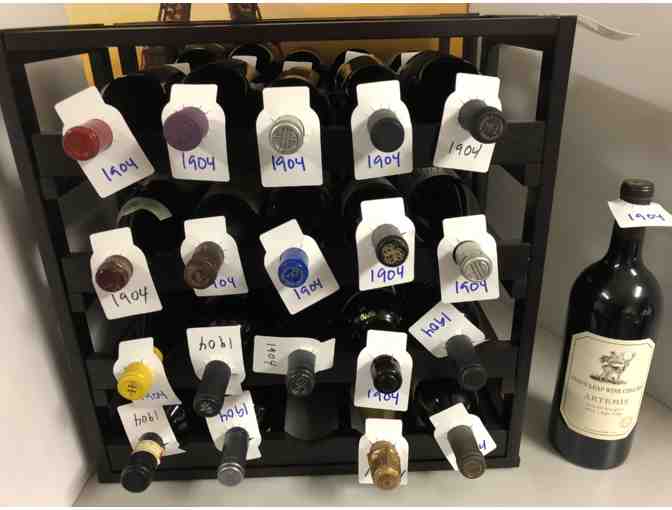 Instant Wine Cellar Sponsored by SI Fathers Club Board w/ 20-bottle countertop wine rack