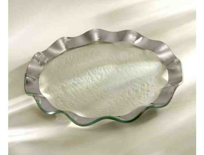 Annieglass Ruffle Platinum Buffet Plate