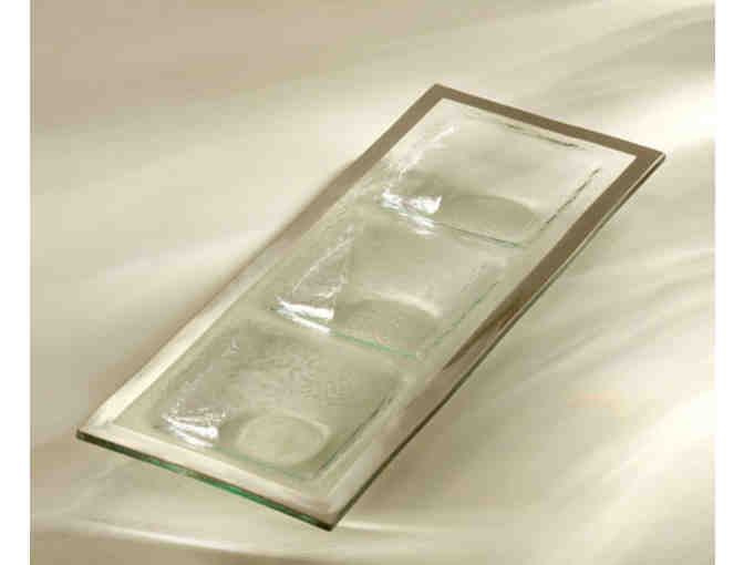 Annieglass Three-Section Platinum Tray