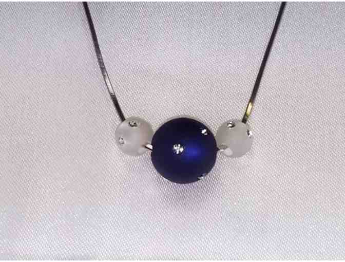 Triple Crystal Ball Silver necklace