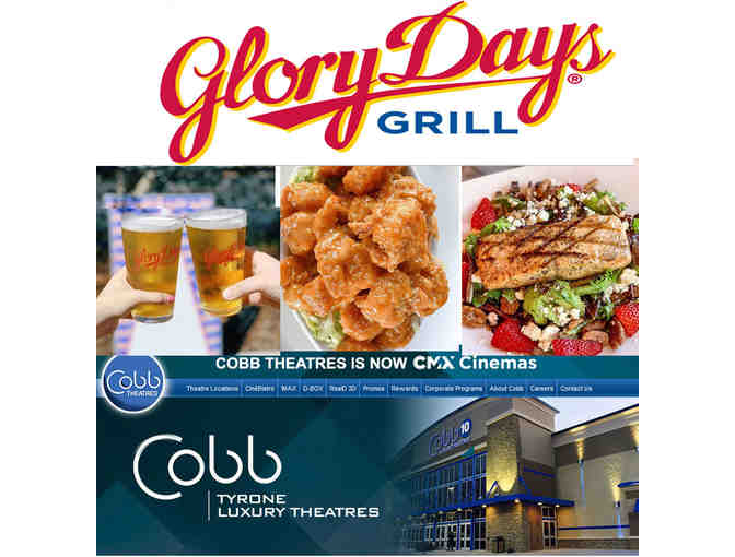 $25 Gift Certificate to Glory Days Grill & 4 tickets to Cobb Movie Theatres - Photo 1