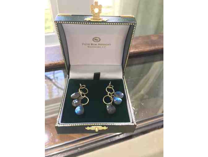 18K Gold Labradorite Earrings