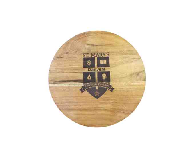 St. Mary's Engraved Wood Board With Coasters and Wine